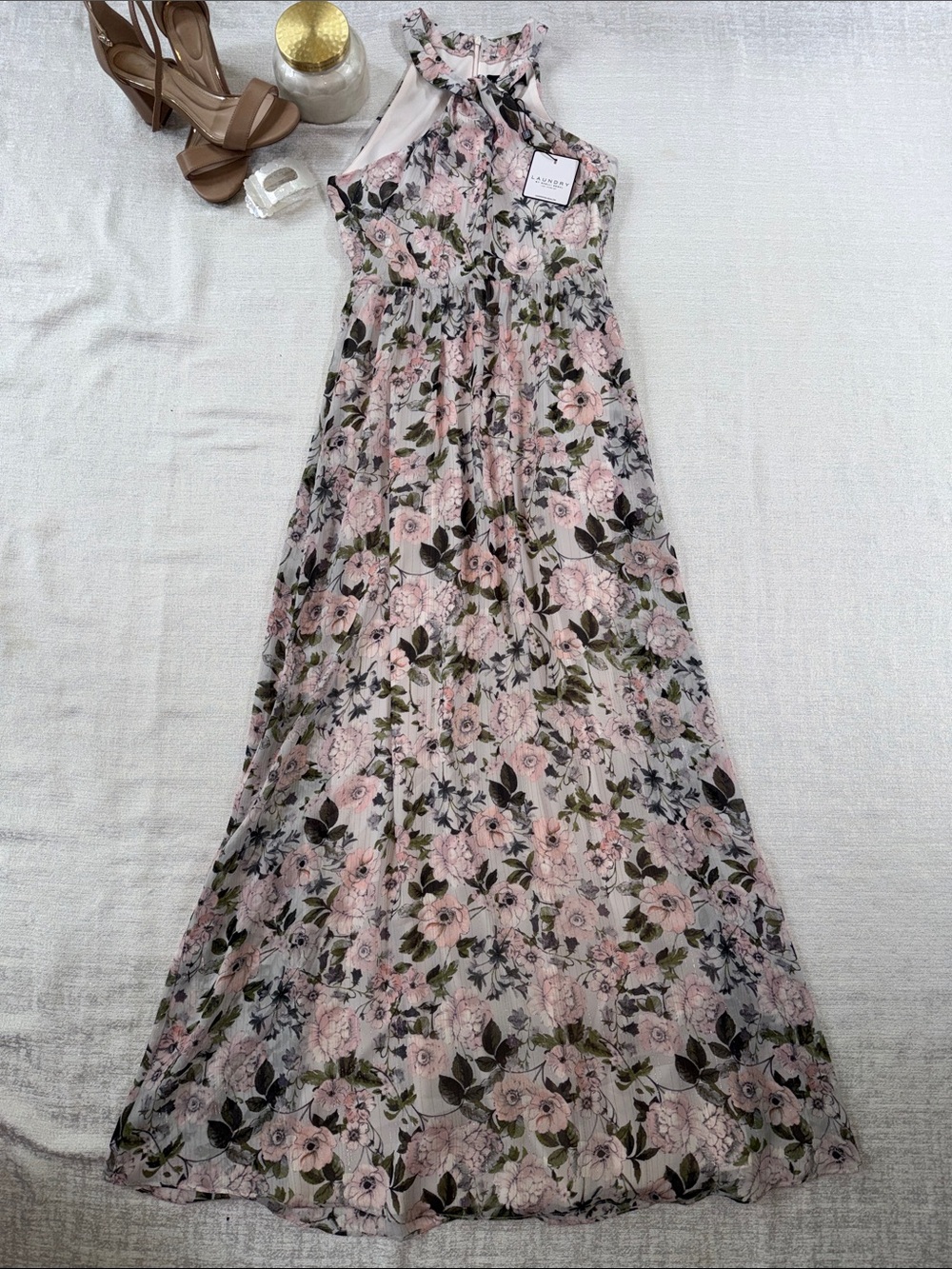 Laundry By Shelli Segal Full Bloom Halter Maxi Dress